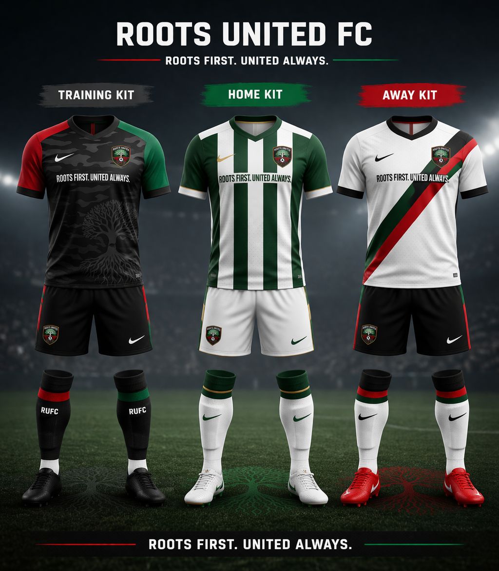 Roots United FC Full Kit Sheet